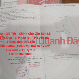 Đất Đẹp - Giá Tốt - Chính Chủ Cần Bán Lô Đất Vị Trí Đẹp Tại P. tân lợi, TP Buôn ma Thuột, tỉnh Đắk Lắk _0