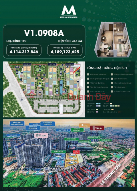 Chỉ 4,1 Tỷ VNĐ - Sở Hữu Căn Hộ 1PN Sang Trọng Tòa Victoria Trong Vinhome Smart City _0