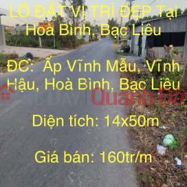 THE OWNER IS URGENTLY SELLING A BEAUTIFUL LOCATION OF LAND IN Hoa Binh, Bac Lieu _0
