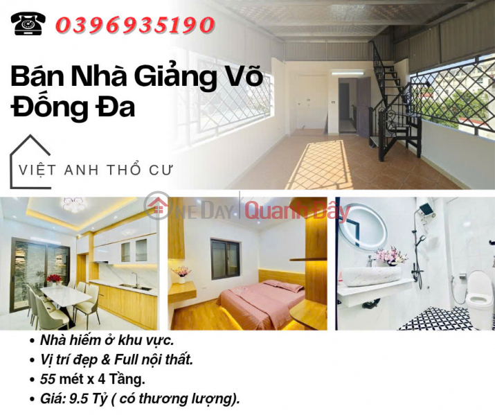 Bán nhà Phố Giảng Võ, Vị Trí Đẹp, Full Nội Thất, 55mx4T, Giá: 9.5 Tỷ, Lh: 0396935190. Niêm yết bán