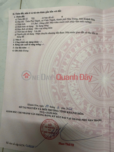 PRIME LAND - GREAT PRICE - Land for Sale in a Beautiful Location in Vinh Thanh Ward, Nha Trang City, Khanh Hoa Province _0