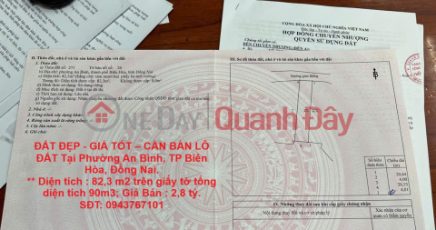 BEAUTIFUL LAND - GOOD PRICE - LAND FOR SALE In An Binh Ward, Bien Hoa City, Dong Nai. _0