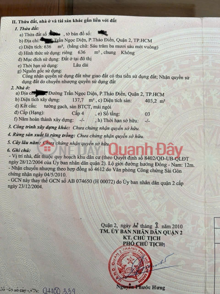 Property Search Vietnam | OneDay | Nhà ở Niêm yết bán | HOT NHÀ ĐẸP- GIÁ TỐT CHÍNH CHỦ CẦN BÁN NHANH biệt thự đường Trần Ngọc Diện, TP Thủ Đức cũ TPHCM