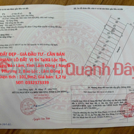 ĐẤT ĐẸP - GIÁ ĐẦU TƯ - CẦN BÁN NHANH LÔ ĐẤT Vị Trí Tại Phường 2, TP Bảo Lộc, Tỉnh Lâm Đồng _0
