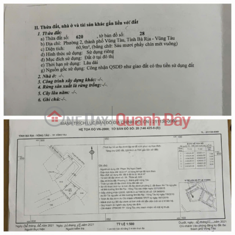 VỊ TRÍ ĐẸP - ĐẦU TƯ LÀ SINH LỜI - Chính Chủ Bán Đất Kèm Nhà Tại Phường 2, TP Vũng Tàu _0