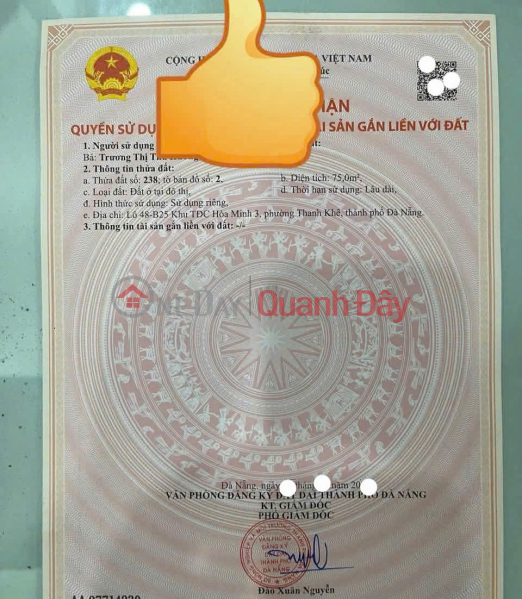 ĐẤT MẶT TIỀN ĐƯỜNG LÊ VĂN THỊNH - GẦN BIỂN Việt Nam, Bán, đ 5,65 tỷ