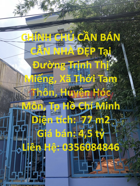 CHÍNH CHỦ CẦN BÁN CĂN NHÀ ĐẸP Tại Huyện Hóc Môn - HCM - Giá Đầu Tư _0