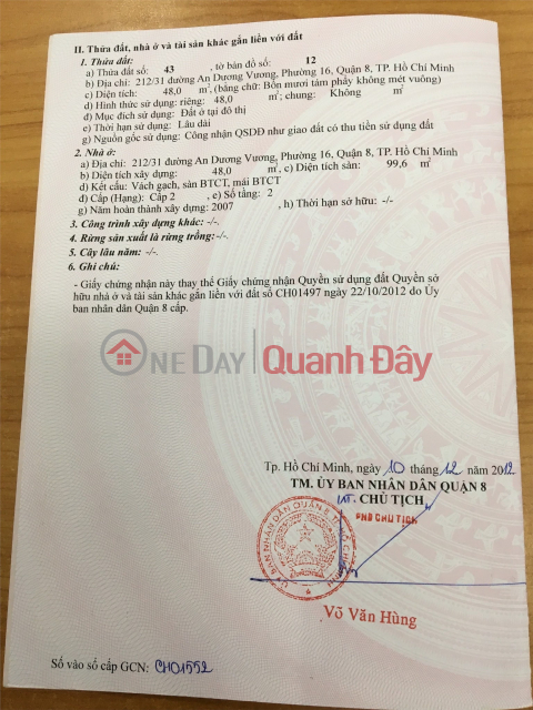 HOT HOT - CHÍNH CHỦ CẦN BÁN NHANH CĂN NHÀ ĐẸP Tại 212/31 Đường An Dương Vương, P.16, Q.8, TP.HCM _0