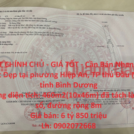 PRIME LAND - GOOD PRICE - Need to Sell Beautiful Land Plot Quickly in Dau Mot City, Binh Duong Province _0