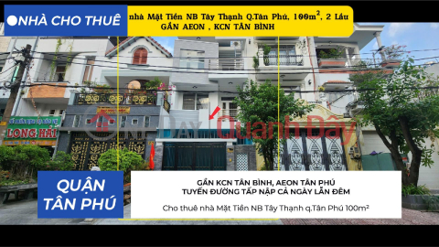 House for rent, main street frontage, Tay Thanh Ward, Tan Phu District, 100m², 2 floors - near AEON Mall - 29 million VND. _0