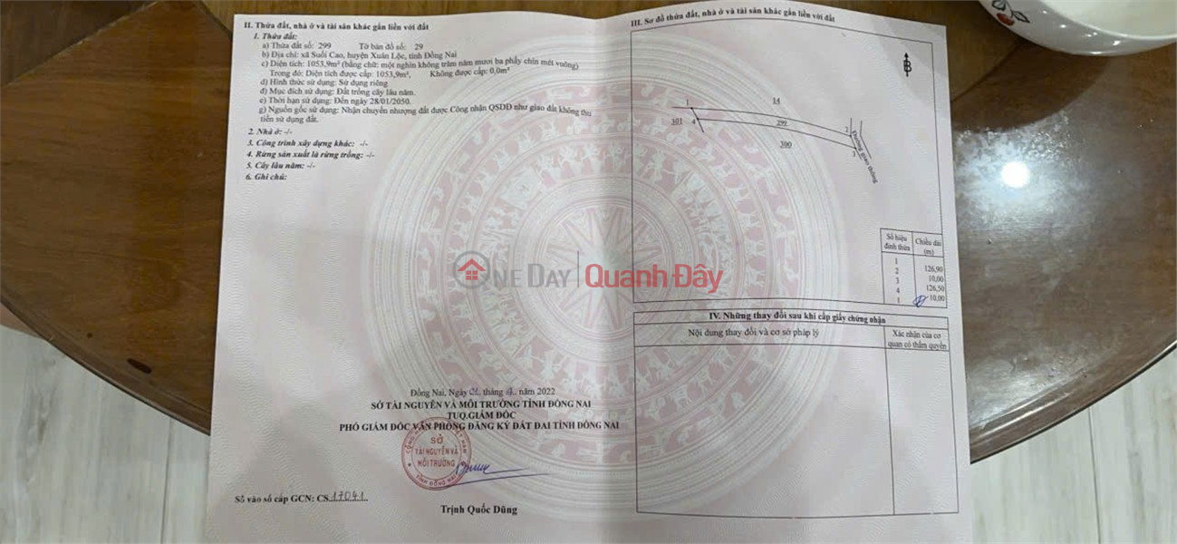 PROFITABLE INVESTMENT - Owner Needs to Sell Land Plot in Suoi Cao Commune, Xuan Loc District, Dong Nai Province Sales Listings