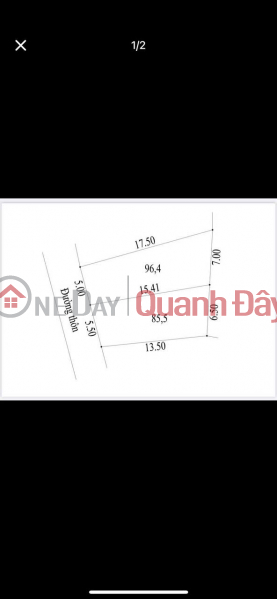 Đã tách thành 2 lô 96.4 m2 và 85.5 m2
- Đ/c : Chúc đồng - Thụy hương - Chương Mỹ - Hà Nội. Niêm yết bán