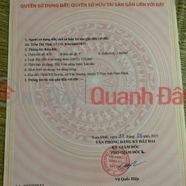 ĐẦU TƯ LÀ SINH LỜI - CHÍNH CHỦ Cần Bán Lô Đất MẶT TIỀN Thôn Vũ Xuyên, Xã Yên Dương, Ý Yên - Nam Định _0