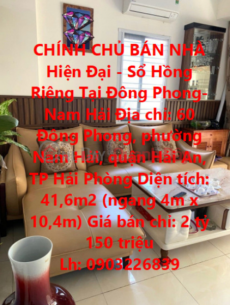 OWNER SELLING A Modern House - Private Red Book In Dong Phong - Nam Hai Sales Listings
