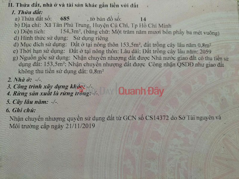 ĐẤT ĐẸP - GIÁ TỐT Chính Chủ Cần Bán Nhanh Đất Xã Tân Phú Trung, Huyện Củ Chi, HCM Việt Nam, Bán đ 2,55 tỷ