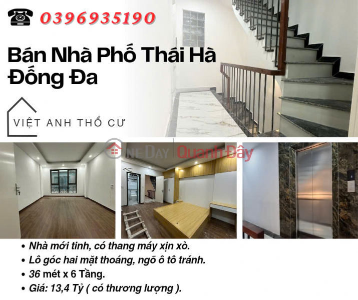 House for sale on Thai Ha Street_VIP Street_Big Alley_Beautiful House with Elevator_36mx6T_Price: 13.4 Billion_Contact: 0396935190. Sales Listings