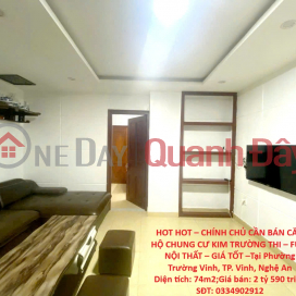 HOT HOT – OWNER NEEDS TO SELL APARTMENT IN KIM TRUONG THI CONDOMINIUM – FULLY FURNISHED – GOOD PRICE – Located in Truong Vinh Ward, City. _0