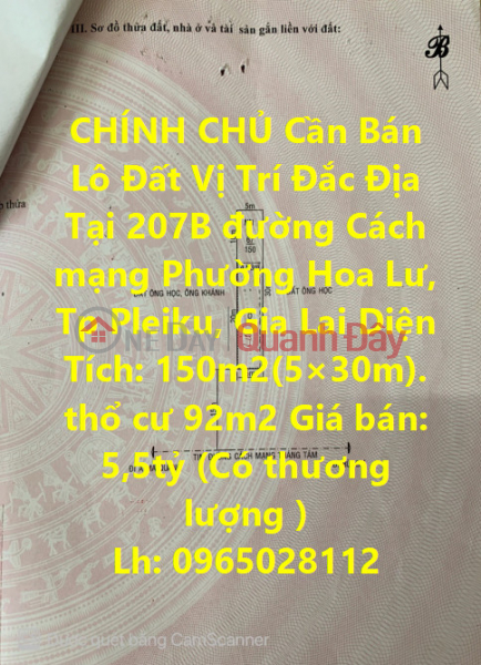 Plot For Sale Land Lot Prime Location In Front Of Cach Mang Cach Mang, Hoa Lu Ward, Pleiku City Sales Listings
