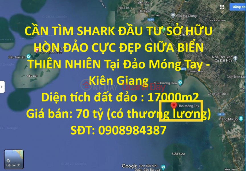 CẦN TÌM SHARK ĐẦU TƯ SỞ HỮU HÒN ĐẢO CỰC ĐẸP GIỮA BIỂN THIÊN NHIÊN Tại Đảo Móng Tay - Kiên Giang Niêm yết bán