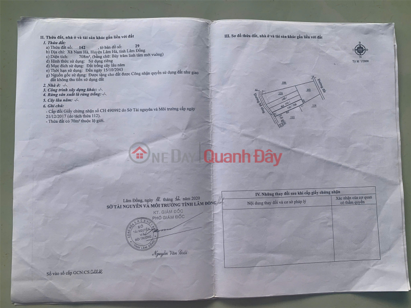 ĐẤT ĐẸP - GIÁ ĐẦU TƯ - CẦN BÁN NHANH LÔ ĐẤT Tại xã Nam Hà, Lâm Hà, Lâm Đồng Niêm yết bán