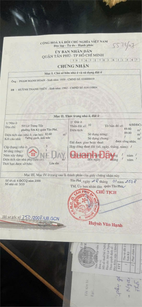 HOT – CHÍNH CHỦ CẦN BÁN NHÀ MẶT TIỀN LÊ TRỌNG TẤN phường Tây Thạnh, Quận Tân Phú, HCM _0