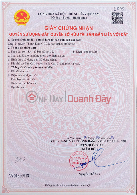 Cần bán đất nền Láng Hòa Lạc 100m2 giá 2.65 tỷ – sát trường FPT, dân cư đông đúc Nguyễn Hùng BĐS - 0989333012 _0