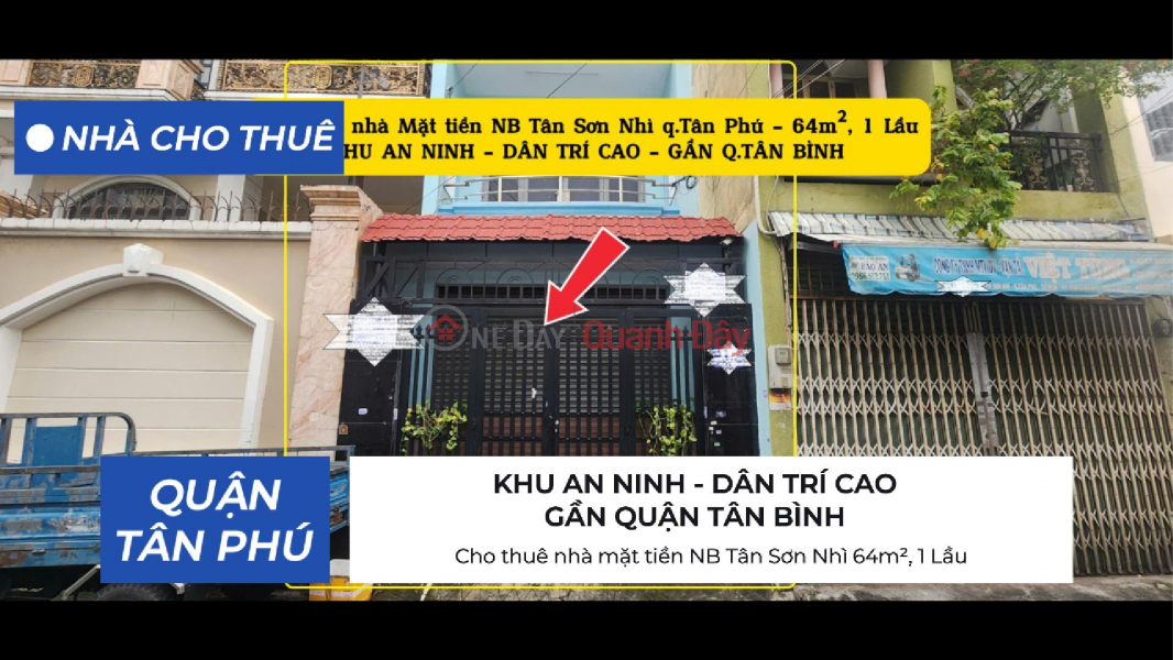 House for rent on the front of NB Tan Son Nhi, 64m², 1 floor - 13 million Rental Listings