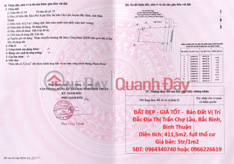 BEAUTIFUL LAND - GOOD PRICE - Land for Sale in Prime Location, Cho Lau Town, Bac Binh, Binh Thuan _0