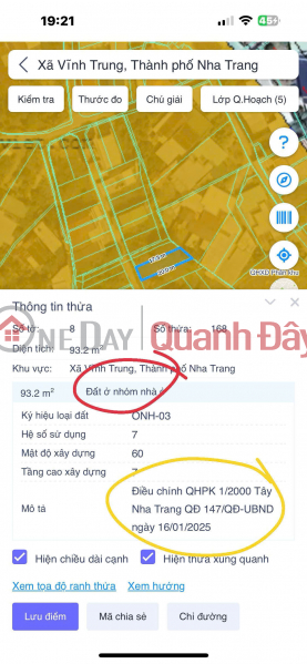LAND FOR SALE AT GOOD PRICE - VO DONG VILLAGE - VINH TRUNG - NHA TRANG, PRICE ONLY 1.3 BILLION. Vietnam, Sales đ 1.3 Billion
