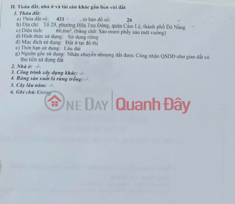 Bán đất kiệt K65 Bình Thái 4 - P. Cẩm Lệ, TP Đà Nẵng _0