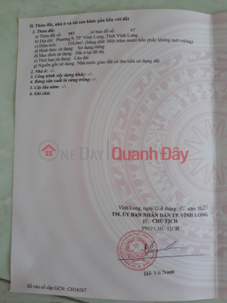 Property Search Vietnam | OneDay | Residential, Sales Listings OWNER NEEDS TO SELL Beautiful RESETTLEMENT LOT OF LAND IN Ward 9, Vinh Long City, Vinh Long