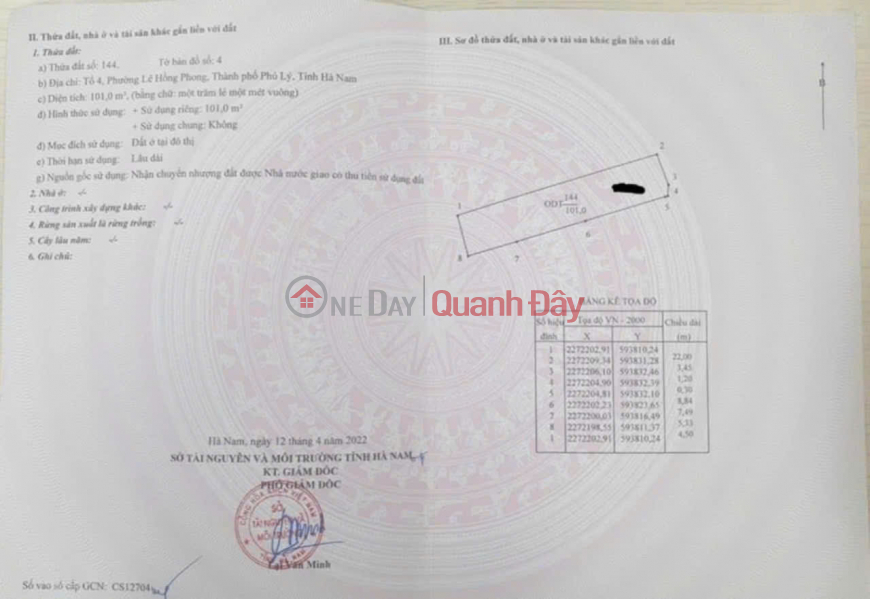 Quick sale of 5 rooms for rent, Group 4, Le Hong Phong - Phu Ly, Vietnam, Sales, đ 2.59 Billion