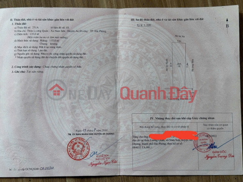 LAND FOR SALE BY OWNER - GOOD PRICE Urgent Sale of a Plot of Land in An Duong Ward, Hai Phong City _0