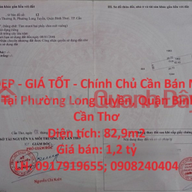 BEAUTIFUL LAND - GOOD PRICE - Owner Needs to Sell Land Plot Quickly in Long Tuyen Ward, Binh Thuy District, Can Tho _0