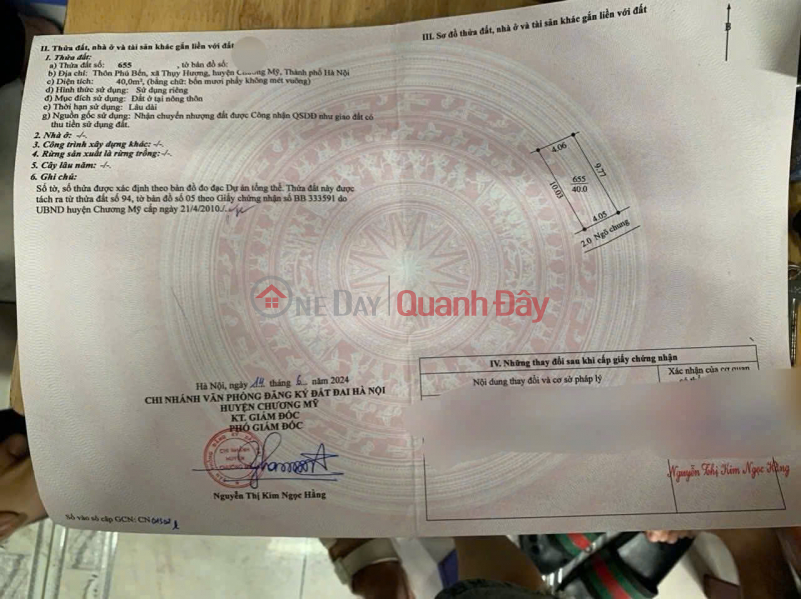 đ 10 triệu, HÀNG FO 40M TẠI THỤY HƯƠNG-CHƯƠNG MỸ-HÀ NỘI