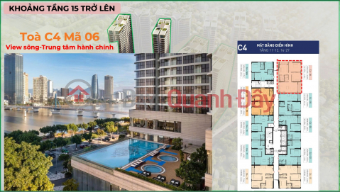 Căn góc 2PN, trung tâm Đà Nẵng, view sông Hàn, thành phố và biển giá 7 tỷ _0