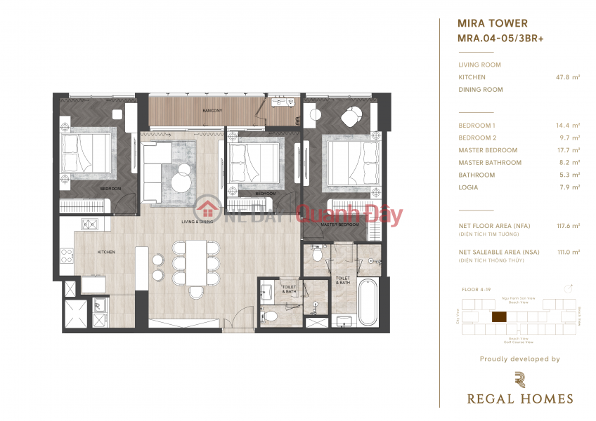 3-bedroom apartment - Regal Complex, Vietnam | Sales đ 4.5 Billion