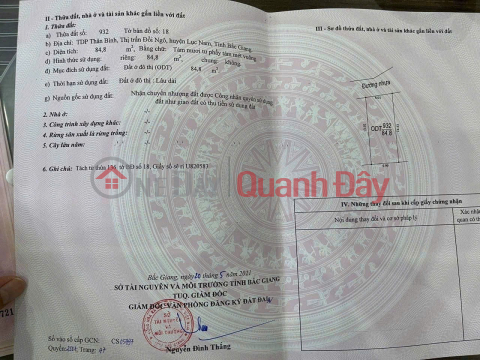 PRIME LAND – GOOD PRICE – OWNER SELLING Land in Doi Ngo Town, Luc Nam District, Bac Giang Province _0
