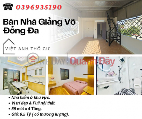 Bán nhà Phố Giảng Võ, Vị Trí Đẹp, Full Nội Thất, 55mx4T, Giá: 9.5 Tỷ, Lh: 0396935190. _0