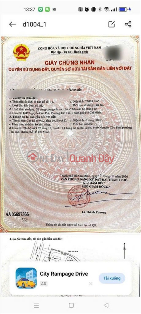 CĂN HỘ CHÍNH CHỦ - DỌN VÀO Ở NGAY - Nguyễn Cửu Phú, P. Tân Tạo, Q. Bình Tân, TP Hồ Chí Minh _0