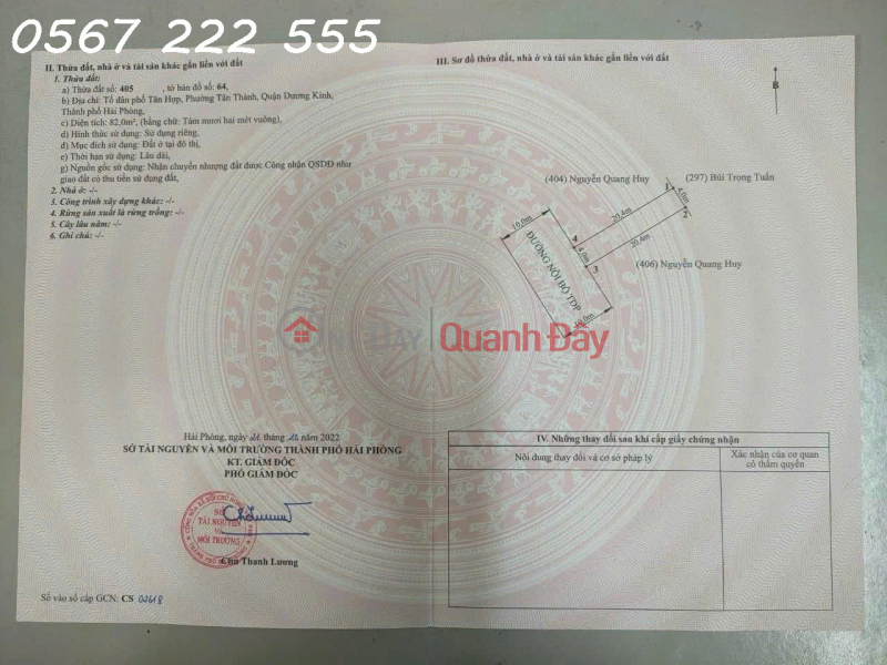 Lô đất 82m² giá hiếm tại ngõ 183 Tân Thành – Thanh khoản cao ZALO 0567 222 555 | Việt Nam, Bán | đ 2,05 tỷ