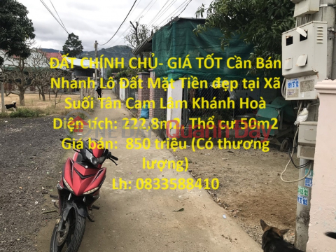 ĐẤT CHÍNH CHỦ- GIÁ TỐT Cần Bán Nhanh Lô Đất Mặt Tiền đẹp tại Xã Suối Tân Cam Lâm Khánh Hoà _0