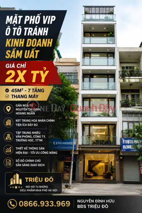 MẶT PHỐ VIP TRUNG HOÀ NHÂN CHÍNH – 7 TẦNG THANG MÁY – KINH DOANH SẦM UẤT _0