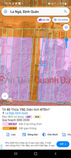 đ 2.15 Billion | OWNER Needs to Sell Land Lot in Phu Quy 2 Hamlet, La Nga Commune, Dinh Quan District, Dong Nai.