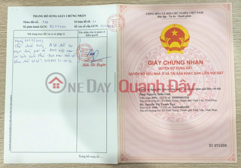 CHÍNH CHỦ Cần Bán Nhanh Đất Tại Thôn Phù Lập - Thị Trấn Vĩnh Tường - Tỉnh Vĩnh Phúc _0