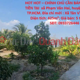 HOT HOT – OWNER NEEDS TO SELL A PLOT OF LAND WITH FRONTAGE IN PHAM VAN HAI COMMUNE, BINH CHANH DISTRICT, HO CHI MINH CITY _0
