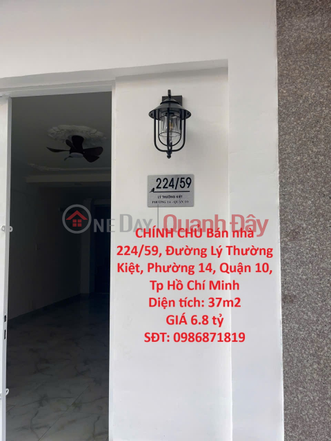 CHÍNH CHỦ Bán nhà 224/59 Lý Thường Kiệt, p14,Quận 10, nhà mới, dt 4,03mx 9,4m. _0