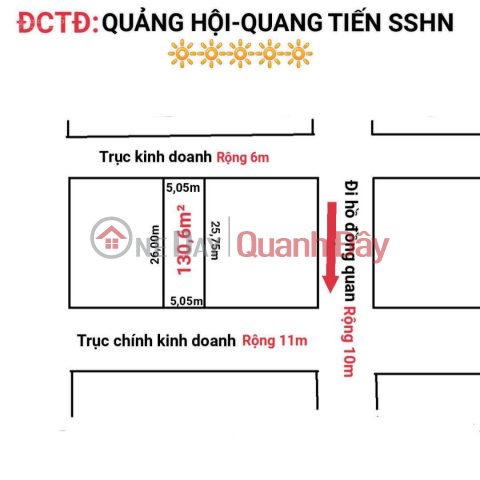 MỞ BÁN EM HOA HẬU SIÊU PHẨM TRỤC CHÍNH KINH DOANH 130,6m² CHIA ĐƯỢC 2 LÔ (75m² và 55,6m²) _0