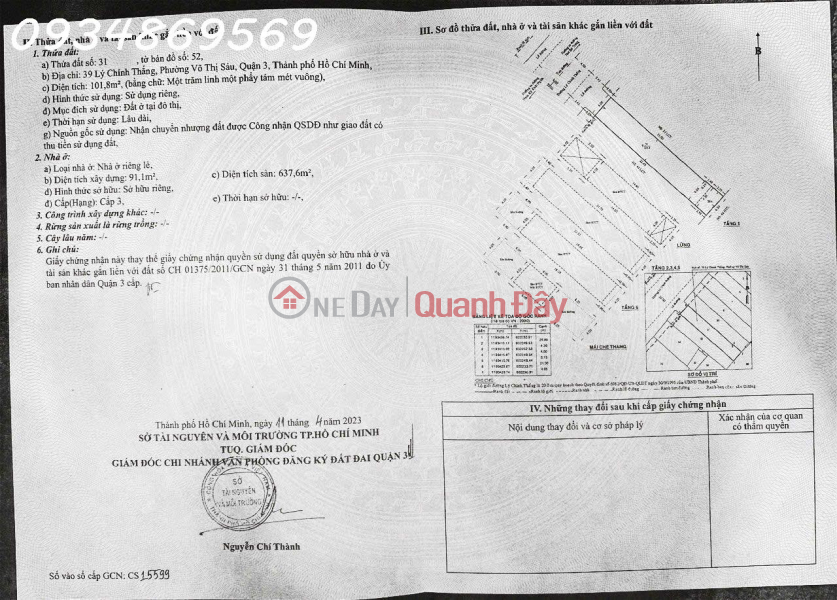 đ 39 Billion | Urgent sale 39 Ly Chinh Thang, Ward Vo Thi Sau, District 3 only 3x billion