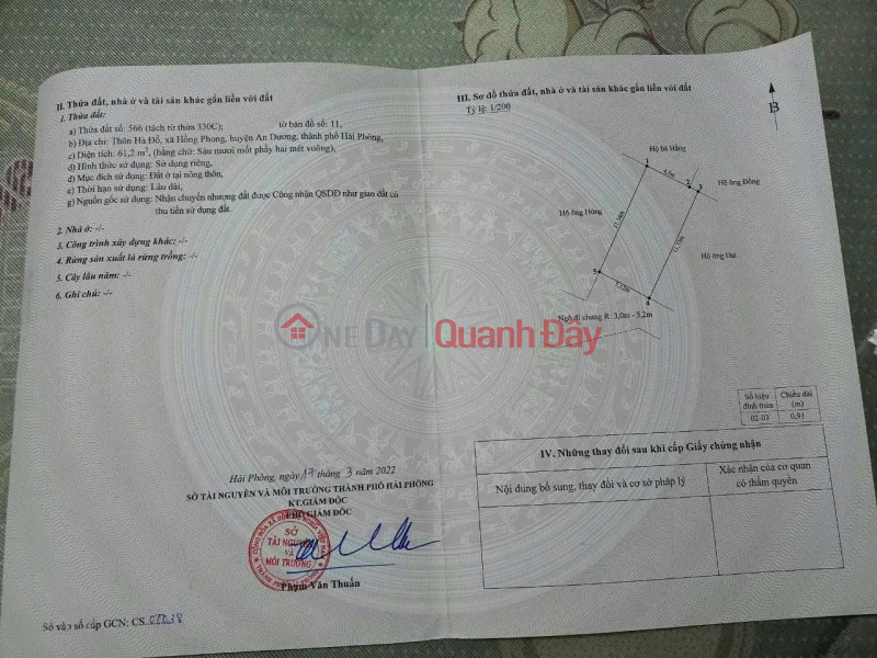 đ 1,2 tỷ | Chính chủ bán lô đất đẹp sát chợ Hà Đậu - Chỉ 500m đến chợ - Mặt tiền 5m - Khu dân cư sầm uất